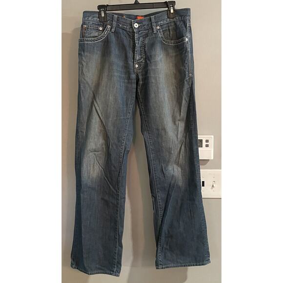 Hugo Boss Jeans‎ Speckled Distressed Bootcut Denim Mens 34x31 - Picture 1 of 10